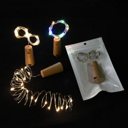 Cork Bottle Strings Lights 6.6 Feet Silver Wire 20 LEDs Fairy Mini String Lights Christmas DIY Party (Warm White) USALIGHT