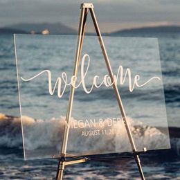 Party Decoration Personalized Wedding Welcome Sign Clear Acrylic Unique Board For Modern Decorations