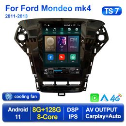2 Din Car dvd Radio Android 11 For Tesla Type Player For Ford Mondeo 4 mk4 2010-2013 2014 Multimedia GPS 2din Carplay Stereo