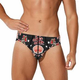 Underpants Underwear Men Boxer Skulls And Flowers Short Pants Sexy Boxing For Brief