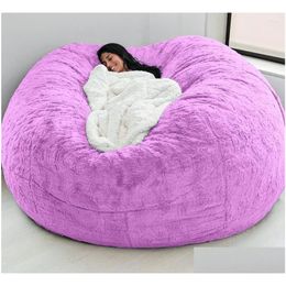 Chair Ers Super Large 7Ft Nt Fur Bean Bag Er Living Room Furniture Big Round Soft Fluffy Faux Beag Lazy Sofa Dh7Gj2319