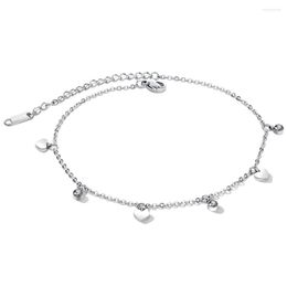 Anklets Cute Crystal Ball Rose Gold Colour Heart Anklet Bracelet Single Foot Chain For Women Jewellery Ankle Birthday