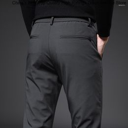 Men's Pants Korea Formal Clothing Dresss Trousers Style Slim Elastic Waist S Suit Office Classic 2023 Streetwear Men