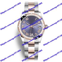 High quality watch 2813 sports automatic watch 278341 watch 31mm purple Roman dial 18k rose gold stainless steel diamond watch band sapphire glass m278341rbr watch