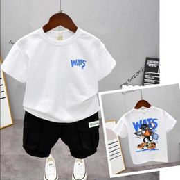 PiecesSet Kleidungssets Y Sommer Kinder Kleidung Anzug Jungen Mädchen Baumwolle Niedliches Cartoon Kurzarm T-Shirt und kurze Hose