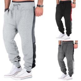 Men's Pants Men Splicing Printed Overalls Casual Pocket Sport Work Trouser Trousers With Foam