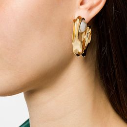 New Pearl Water Ripple Earrings for Women French Style Internet Celebrity Personalised Eardrops Trendy Simple Earrings