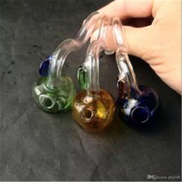 Coloured Apple pot Wholesale Bongs Oil Burner Pipes Water Pipes Glass Pipe Oil Rigs Smoking