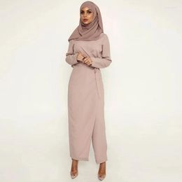 Ethnic Clothing Islamic Fashion Solid Colour Jumpsuit Muslim Women Dress Ramadan Prayer Abaya Dutch National Conservative Long