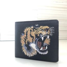 2021 new High quality men animal Short Wallet Leather black snake Tiger bee Wallets Women Long Style Purse Wallet card Holders wit308C