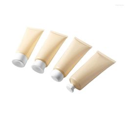 Storage Bottles Gorgeous Beige Cosmetic Bottle Portable Empty Makeup Tools Packaging Container Acrylic Cap Soft Tubes 100ml 50pcs/lot