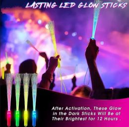 Party Supplies Halloween Glow Fibre Wands Sticks Led Optic Light Up Colorf Flashing Wand For Festive wholesale
