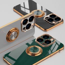 New Hot Electroplated Cell Phone Cover for iPhone 14 13 Pro max 11 12 Pro Max phone case with Magnetic Ring Holder