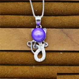 Jewellery Settings Sterling Sier Pearls Pendant Cute Cat Mounts For 78 Diy Drop Delivery 202 Dhqnz