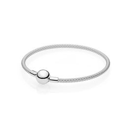 Woven Sterling silver Mesh Bangle Bracelet with Original Box for Pandora Fashion Wedding Party Jewellery For Women Girlfriend Gift Bracelet Set Factory wholesale