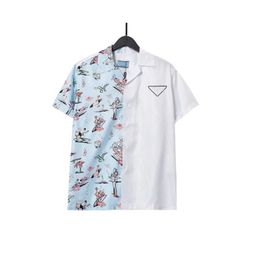 Mens 22ss Designer Button Shirt Up Shirts Print Bowling Shirt Hawaii Floral Casual Men Slim Fit Short Sleeve Dress Hawaiian T-shirteofq