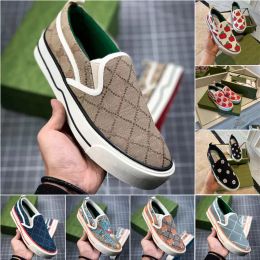 Mit Box Designer Sneakers GGity Schuhe Freizeitschuhe Tennis 1977 Damen Herren Slip-on Italien Luxus Weiß Rosa Klassischer Jacquard-Denim Vintage yJ