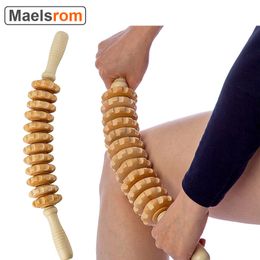 Other Massage Items Wood Therapy Roller Massage Tool Handheld Cellulite Trigger Point Stick Lymphatic Drainage Anti Cellulite Muscle Release Roller 230211