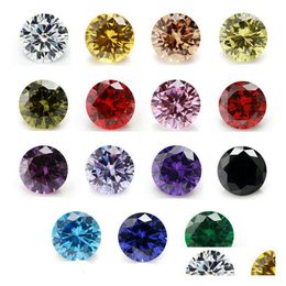 Loose Diamonds Wholesale High Quality 100 Pcs/Bag 4 Mm Clear Round Cut 15 Colours 5A Cubic Zirconia Gems Gemstone Vt