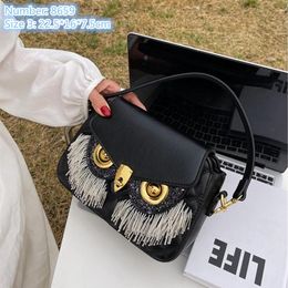 Whole ladies leathers shoulder bags street personality sequined beaded handbags sweet and lovely black studded handbag soft an274R