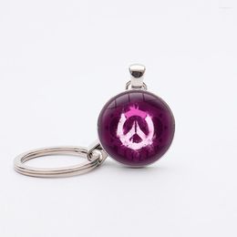 Keychains Video Game Overwatc Silver Plated OW Logo Pendant Key Holder Car Keyring Men Jewelry For Fans Gifts