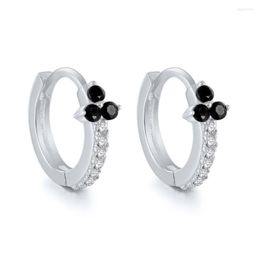 Hoop Earrings Black Awn Classic 925 Sterling Silver Round Trendy Spinel Engagement For Women Fine Jewellery Bijoux I166