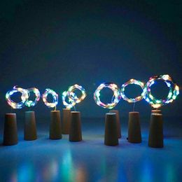 2M 20LED Lamp Cork Shaped Bottle Stopper Light Glass Wine 1M LED Copper Wire String Lights For Xmas Party Wedding Halloweens CRESTECH