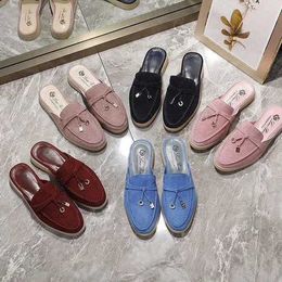 Shoes Factory Designer Loropiana Spring and Summer Fairy Women's Shoes 2023 New Lp Leather Single Shoes Women's Low Heel British Style Muller Shoes