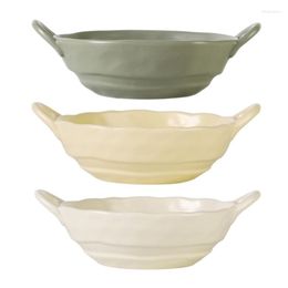 Bowls Ceramic Soup Porcelain Serving Bowl With Doundle Handle Crocks For French Onion Dessert Pasta Cereal
