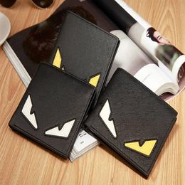 High quality New mens fashion small monster designer wallets male short-style youth personality eyes purses no39266u