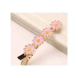 Hair Clips Barrettes Hairpin Korean Aron Colour Clip Bangs Polygonal Flower Accessories Hairwear Jewellery Drop Delivery Dhhkq