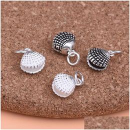 Charms 925 Sterling Sier Bracelet Necklace Shell Pendant For Diy Jewelry Making Handmade Beading Fittings Drop Delivery 202 Dh4Mx