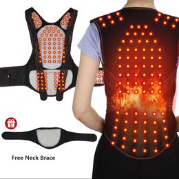 Back Massager Tourmaline Self-heating Magnetic Therapy Support Belt Shoulder Back And Neck Massager Spine Lumbar Brace Posture Corrector 230211