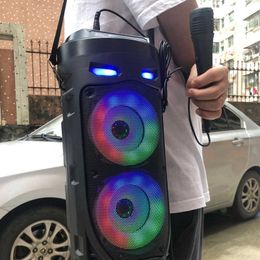 Portable Speakers TWS Wireless Bass Column Bluetooth Speaker Outdoor Lantern Soundbox Home K Song Audio Disk Playback HiFi Subwoofer