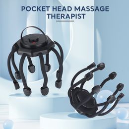 Head Massager Octopus Electric Head Massager 3 Modes Vibration Massage Scalp Relieve Head Fatigue Antistress Hair Growth Wireless Portable 230211