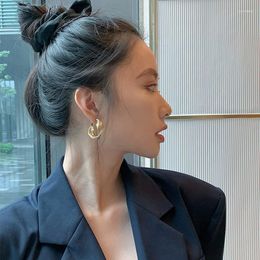Hoop Earrings Luxury Copper Jewellery Twist Metal For Women 18k Gold Plated Korean Style Huggie