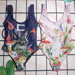 Lovely Rabbit Swimwear Designer Womens One Piece Swimsuit Summer Travel Girls Bathing Suit Bodysuit Bikini