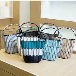 Totes Rhombus Basket Ethnic Feng Shui Bucket Bag Color-blocking Single-shoulder Portable Shopping Bag 230213