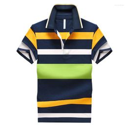 Men's Polos Men Classic Striped Polo Shirt Cotton Short Sleeve Arrived 2023 Summer Plus Size M-XXXXL