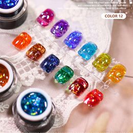 Nail Gel White Aurora Mother Of Pearl Thread Polish Manicure UV Lacquer Varnish Glass Semi Permanent