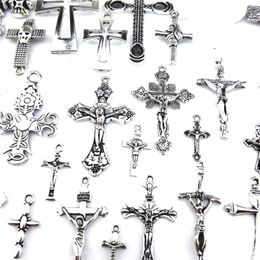 Charms Mix Styles Gothic Religious Jesus Cross For Jewellery Making Diy Goth Punk Women Pendant Collier Earrings Wholesale BulkCharms