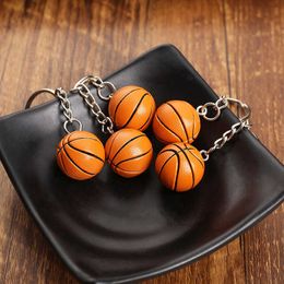 Key Rings 2 pcs 2cm Creative Practical Small Basketball Keychain Baseball Football Volleyball Shape Key Accessories Birthday Gift Jewellery G230210