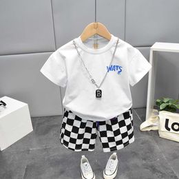 Sets Kids Suit Boy Girl Baby Years Summer New Fashion Cartoon Print Children's Clothing Tshirt Shorts Piece Set Cotton