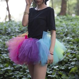 Skirts 2023 Womens Colourful Layered Tulle Petticoat Lady's Princess Tutu Costume Underskirt Silk Wrap For Women