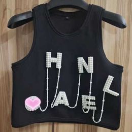 Women's Tanks & Camis Designer summer new pearl pendant small fragrant wind short loose knit sleeveless vest blouse IVFD