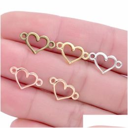 Charms Bk 1000Pcs Heart Shaped Connector Pendant Bracelet Jewellery Making Handmade Crafts 14 5X8Mm Drop Delivery 202 Dgm