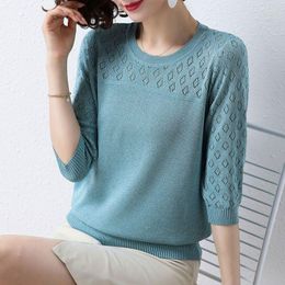 Women's Sweaters Woman Knitted O-neck Sweater Pullover Female Design Loose Top Ladies Solid Long Sleeve Jumpers G38