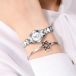 Wristwatches Fashion Luxury Stainless Steel BraceletStuff Ladies Quartz Diamond Female Simple Bracelet Watches For WomenWristwatches