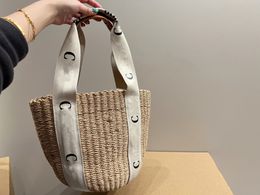 CC 2023 Moda estiva Borsa per la spesa intrecciata in paglia Ricamo C Lafite Erba Cestino per verdure Borsa da viaggio con frizione Borsa da donna Lady Borsa da spiaggia