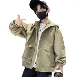 Jackets Boys Jacket Coat Solid Colour Coats Casual Style Kids Spring Autumn Clothes Boy 6 8 10 12 14